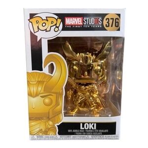 Funko Pop Marvel Loki Gold 376 The First Ten Years Vinyl Bobble Head New
